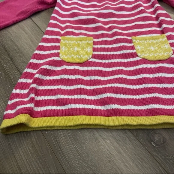 Hanna Andersson Girl’s Size 3 Pink Yellow & White Striped Sweater Dress - Picture 3 of 11